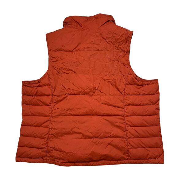 LANDS END Quilted Down Puffer Vest in Spice Orange Size 2XL Mens Snaps *READ* - Picture 2 of 6